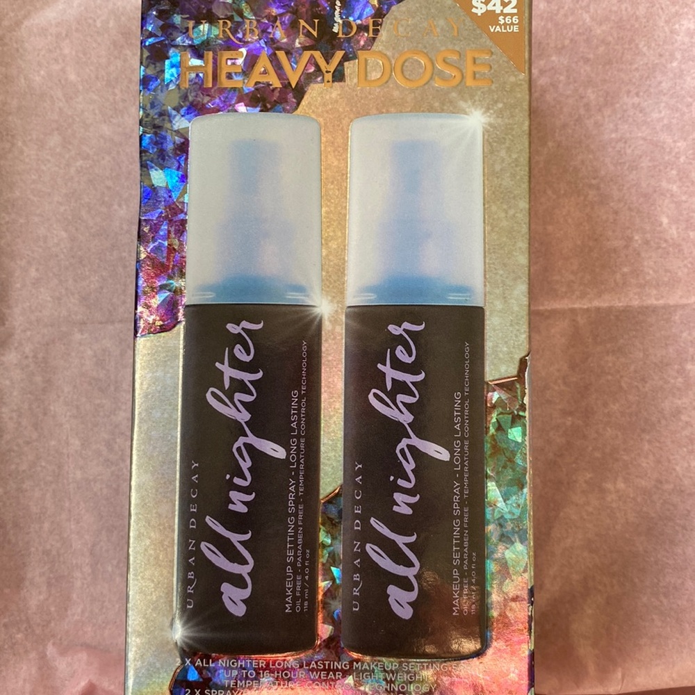 New in Box Urban Decay All Nighter Setting Spray Duo